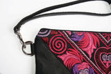 Bag Of Hope mini BOH pink embroidered pouch purse close up strap detail