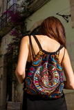 Bag Of Hope BOH Drawstring embroidered backpack day bag back view