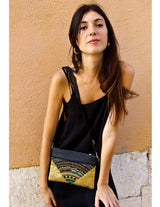 Bag Of Hope BOH gold sequin embroidered waist bag shoulder bag on model
