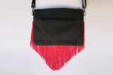Bag Of Hope BOH pink tassel embroidered waist bag leather shoulder bag back view
