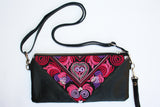 Bag Of Hope mini BOH pink embroidered pouch purse waist bag front view flat