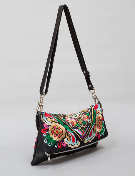 BOH Square flower handbag fold over clutch